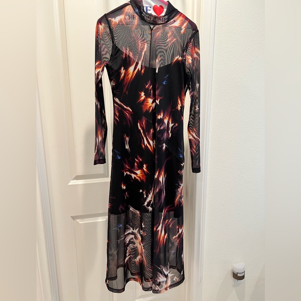 Allsaints midi dress.  Worn twice and dry cleaned.  No visible signs of wear.